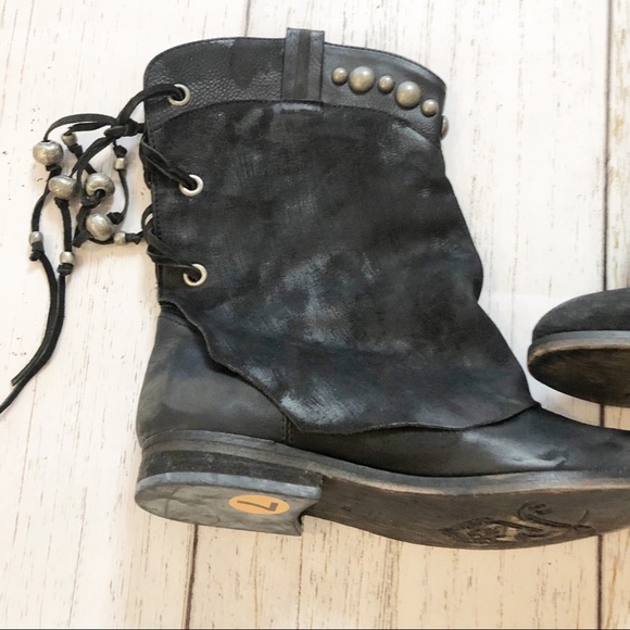 Free People black suede leather ankle boots 7 - Picture 4 of 11